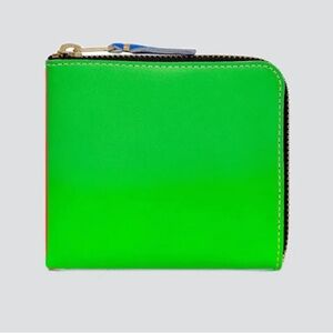 Comme Des Garcons Wallet Super Fluo Half Zip Wallet green orange NEW IN BOX